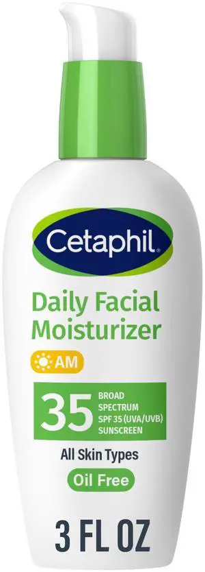 Oil-Free Daily Facial Moisturizer SPF35, suitable for dry, oily, combination and sensitive skin, fragrance-free facial lotion, packaging varies Oil-Free Daily Facial Moisturizer SPF35, suitable for dry, oily, combination and sensitive skin, fragrance-free facial lotion, packaging varies