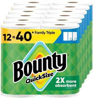 Quick-Size Paper Towels, White, 12 Family Triple Rolls Equivalent to 40 Standard Rolls Quick-Size Paper Towels, White, 12 Family Triple Rolls Equivalent to 40 Standard Rolls