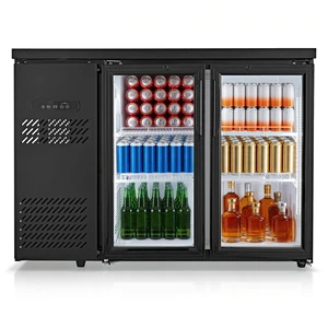 VEVOR Back Bar Cooler, 11.8 Cu. Ft Counter Height Beverage Refrigerator, Commercial Display Fridge w/ 2 Glass Doors, LED Lighting, Shelves, Fan Cooling Beer Wine Cooler for Pub, Merchandiser, Office VEVOR Back Bar Cooler, 11.8 Cu. Ft Counter Height Beverage Refrigerator, Commercial Display Fridge w/ 2 Glass Doors, LED Lighting, Shelves, Fan Cooling Beer Wine Cooler for Pub, Merchandiser, Office