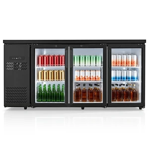 VEVOR Back Bar Cooler, 19.6 Cu. Ft Counter Height Beverage Refrigerator, Commercial Bar Display Fridge w/ 3 Glass Doors, LED Lighting, Fan Cooling Beer Wine Cooler for Pub, Merchandiser, Store VEVOR Back Bar Cooler, 19.6 Cu. Ft Counter Height Beverage Refrigerator, Commercial Bar Display Fridge w/ 3 Glass Doors, LED Lighting, Fan Cooling Beer Wine Cooler for Pub, Merchandiser, Store
