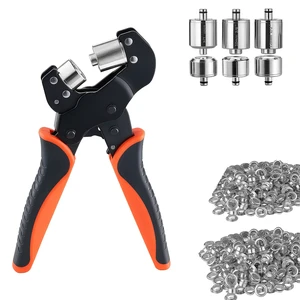 VEVOR Grommet Tool Kit 1/4" 3/8" 1/2" 900 PCS Grommets Eyelet Tool Kit, with Eyelets and Washers, Manual Grommet Press Pliers, Hole Punch Tools, Blocks, for Leather, Tarps, Shoes, Crafts, Fabric VEVOR Grommet Tool Kit 1/4" 3/8" 1/2" 900 PCS Grommets Eyelet Tool Kit, with Eyelets and Washers, Manual Grommet Press Pliers, Hole Punch Tools, Blocks, for Leather, Tarps, Shoes, Crafts, Fabric