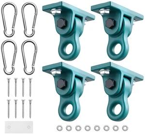 VEVOR Swing Hangers, 4 Pack Heavy Duty Swing Brackets, 5000 lbs Capacity, Screws Bolts Included, Smooth Dual Bearing, Aluminum Alloy Hangers, for Playground Porch Yoga Chair Wooden Indoor Outdoor VEVOR Swing Hangers, 4 Pack Heavy Duty Swing Brackets, 5000 lbs Capacity, Screws Bolts Included, Smooth Dual Bearing, Aluminum Alloy Hangers, for Playground Porch Yoga Chair Wooden Indoor Outdoor