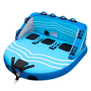 VEVOR Towable Tubes for Boating, 3-Rider Inflatable Towable Tube for Boat to Pull, 510 lbs Capacity Water Sports Boating Tubes - with Full Nylon Cover, Dual Tow Points, Safety Valve & Padded Handles VEVOR Towable Tubes for Boating, 3-Rider Inflatable Towable Tube for Boat to Pull, 510 lbs Capacity Water Sports Boating Tubes - with Full Nylon Cover, Dual Tow Points, Safety Valve & Padded Handles
