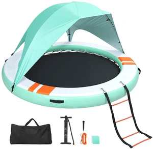 VEVOR Inflatable Floating Dock, 10FT Round Inflatable Dock Platform, Non-Slip Water Floating Mat with Portable Carrying Bag & Detachable Ladder, Platform Island Raft for Pool Beach Ocean VEVOR Inflatable Floating Dock, 10FT Round Inflatable Dock Platform, Non-Slip Water Floating Mat with Portable Carrying Bag & Detachable Ladder, Platform Island Raft for Pool Beach Ocean