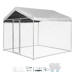 VEVOR Outdoor Dog Kennel, 7.55 x 7.55 x 7.05 ft Large Dog Kennel with Secure Lock, Outside Dogs Enclosures with UV-Resistant & Waterproof Roof Cover, Heavy Duty Pet Crate Cage Run for Large Dogs VEVOR Outdoor Dog Kennel, 7.55 x 7.55 x 7.05 ft Large Dog Kennel with Secure Lock, Outside Dogs Enclosures with UV-Resistant & Waterproof Roof Cover, Heavy Duty Pet Crate Cage Run for Large Dogs