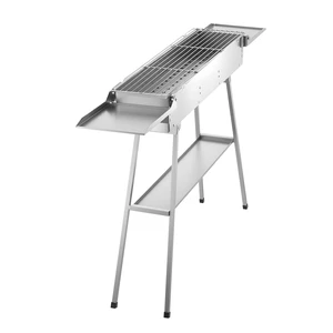 VEVOR Foldable Charcoal Grill, 250 sq.in. Portable Charcoal Barbecue Grill with Liftable Charcoal Tray & Side Tables, Brushed Stainless Steel BBQ Cooking Grills for Outdoor Camping Backyard Parties VEVOR Foldable Charcoal Grill, 250 sq.in. Portable Charcoal Barbecue Grill with Liftable Charcoal Tray & Side Tables, Brushed Stainless Steel BBQ Cooking Grills for Outdoor Camping Backyard Parties
