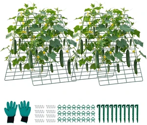 VEVOR Cucumber Trellis 4 Pack, A-Frame Garden Trellises for Raised Bed, Metal Rustproof Coating Plant Support for Vine, Climbing Plants, Peas, Beans, Zucchini, Tomato, Flower (35.43 x 27.56 in x 4PCS) VEVOR Cucumber Trellis 4 Pack, A-Frame Garden Trellises for Raised Bed, Metal Rustproof Coating Plant Support for Vine, Climbing Plants, Peas, Beans, Zucchini, Tomato, Flower (35.43 x 27.56 in x 4PCS)