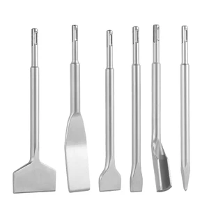VEVOR SDS Plus Chisel Set, 6pcs SDS Plus Rotary Hammer Drill Attachments, Includes Point, Flat, & U-Groove Chisels, Heat Treated 40Cr Alloy Steel, Sharp Edge for Demolition, Concrete and Brick VEVOR SDS Plus Chisel Set, 6pcs SDS Plus Rotary Hammer Drill Attachments, Includes Point, Flat, & U-Groove Chisels, Heat Treated 40Cr Alloy Steel, Sharp Edge for Demolition, Concrete and Brick