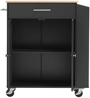 VEVOR Kitchen Island Cart with Storage, 31.3 in Wide Mobile Rolling Storage Island on Swivel Wheels, with Drawer, Storage Cabinet, Spice/Towel Rack, Table for Home Dining Room, Black VEVOR Kitchen Island Cart with Storage, 31.3 in Wide Mobile Rolling Storage Island on Swivel Wheels, with Drawer, Storage Cabinet, Spice/Towel Rack, Table for Home Dining Room, Black