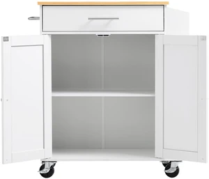 VEVOR Kitchen Island Cart with Storage, 31.3 in Wide Mobile Rolling Storage Island on Swivel Wheels, with Drawer, Storage Cabinet, Spice/Towel Rack, Table for Home Dining Room, White VEVOR Kitchen Island Cart with Storage, 31.3 in Wide Mobile Rolling Storage Island on Swivel Wheels, with Drawer, Storage Cabinet, Spice/Towel Rack, Table for Home Dining Room, White
