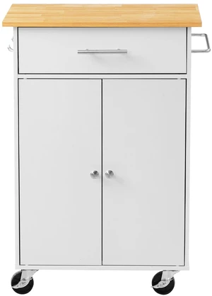 VEVOR Kitchen Island Cart with Storage, 24.84 in Wide Mobile Rolling Storage Island on Swivel Wheels, with Drawer, Storage Cabinet, Towel Rack, Hooks, Table for Home Dining Room, White VEVOR Kitchen Island Cart with Storage, 24.84 in Wide Mobile Rolling Storage Island on Swivel Wheels, with Drawer, Storage Cabinet, Towel Rack, Hooks, Table for Home Dining Room, White