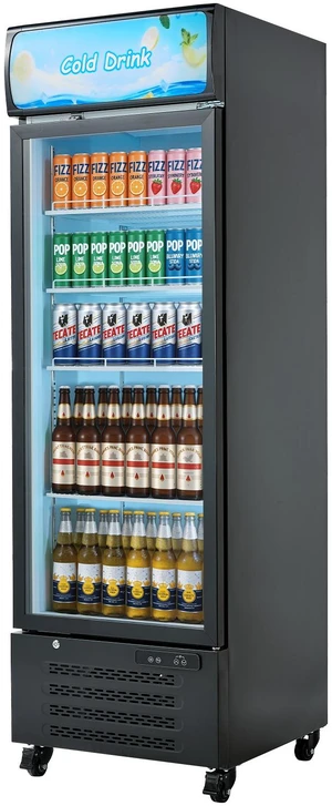 VEVOR Commercial Merchandiser Refrigerator, 15.9 Cu.Ft / 450 L Glass Door Display Refrigerator, Upright Beverage Cooler with Customizable Lightbox, 4 Adjustable Shelves & Soft LED Light for Home Shops VEVOR Commercial Merchandiser Refrigerator, 15.9 Cu.Ft / 450 L Glass Door Display Refrigerator, Upright Beverage Cooler with Customizable Lightbox, 4 Adjustable Shelves & Soft LED Light for Home Shops