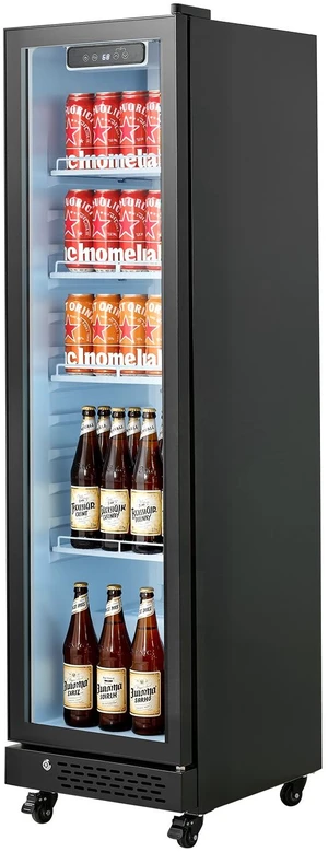 VEVOR Commercial Merchandiser Refrigerator, 6.9 Cu.Ft / 195L Glass Door Display Refrigerator, Upright Beverage Cooler Fridge with 4 Adjustable Shelves, Soft LED Light & Casters for Homes Shops Bars VEVOR Commercial Merchandiser Refrigerator, 6.9 Cu.Ft / 195L Glass Door Display Refrigerator, Upright Beverage Cooler Fridge with 4 Adjustable Shelves, Soft LED Light & Casters for Homes Shops Bars