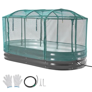 VEVOR Galvanized Raised Garden Bed, 6 x 3 x 1 ft, with Self Watering System and Mesh Cover, Oval Metal Planter Box Kit Outdoor, Rustproof Alu-Zinc, for Planting Flowers Fruits Vegetables, Dark Gray VEVOR Galvanized Raised Garden Bed, 6 x 3 x 1 ft, with Self Watering System and Mesh Cover, Oval Metal Planter Box Kit Outdoor, Rustproof Alu-Zinc, for Planting Flowers Fruits Vegetables, Dark Gray