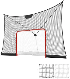 VEVOR Hockey Goal Goal and Backstop Net Set, 12x7 ft Durable Hockey Net with Extended Coverage, Lightweight Portable Complete Training Accessory Set, Easy Assembly, for Youth and Adults VEVOR Hockey Goal Goal and Backstop Net Set, 12x7 ft Durable Hockey Net with Extended Coverage, Lightweight Portable Complete Training Accessory Set, Easy Assembly, for Youth and Adults