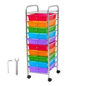 VEVOR Rolling Cart with Drawers, 10 Drawer Storage Organizer, Mobile Utility Cart with Steel Frame, Universal Casters & 2 Brakes, Great for Office, Classroom, Craft Tools, Garage, Studio, Rainbow VEVOR Rolling Cart with Drawers, 10 Drawer Storage Organizer, Mobile Utility Cart with Steel Frame, Universal Casters & 2 Brakes, Great for Office, Classroom, Craft Tools, Garage, Studio, Rainbow