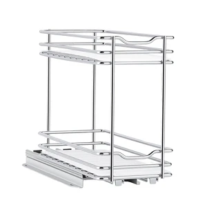 VEVOR Pull Out Spice Rack Organizer for Cabinet, 2 Tier Slide Out Spice Rack Organizer, Heavy Duty Metal Seasoning Kitchen Basket for Inside Cabinets & Pantry Closet, 4.33"W x 8.46"D x 10.43"H, Silver VEVOR Pull Out Spice Rack Organizer for Cabinet, 2 Tier Slide Out Spice Rack Organizer, Heavy Duty Metal Seasoning Kitchen Basket for Inside Cabinets & Pantry Closet, 4.33"W x 8.46"D x 10.43"H, Silver