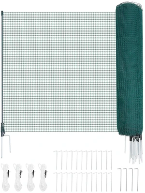 VEVOR Temporary Fence with Posts, 3 x 98.4 FT Plastic Mesh Fencing, Garden Safety Fences Netting with Double-Spike Stakes & Guy Ropes, Temporary Fence for Dogs, Chickens, Plants, Outdoor Yards VEVOR Temporary Fence with Posts, 3 x 98.4 FT Plastic Mesh Fencing, Garden Safety Fences Netting with Double-Spike Stakes & Guy Ropes, Temporary Fence for Dogs, Chickens, Plants, Outdoor Yards