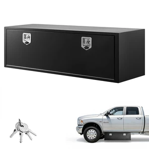 VEVOR Underbody Truck Tool Box, 60 x 18 x 18 Inch Heavy Duty Steel Trailer Storage Box with Lock & Keys, Waterproof Trailer Storage Organizer Under Body Chest with T-Handle for Truck, Van, SUV, Black VEVOR Underbody Truck Tool Box, 60 x 18 x 18 Inch Heavy Duty Steel Trailer Storage Box with Lock & Keys, Waterproof Trailer Storage Organizer Under Body Chest with T-Handle for Truck, Van, SUV, Black