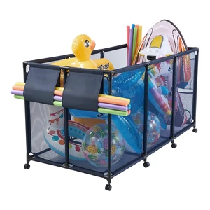 VEVOR Pool Storage Bin, 69 x 32 x 35 in, Rolling Pool Float Storage Organizer with Side Pockets & Noodles Holder, Durable Metal Frame, Poolside Toys Breathable Mesh Basket for Swimming Pools VEVOR Pool Storage Bin, 69 x 32 x 35 in, Rolling Pool Float Storage Organizer with Side Pockets & Noodles Holder, Durable Metal Frame, Poolside Toys Breathable Mesh Basket for Swimming Pools