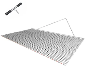 VEVOR Drag Harrow, 6 x 3 ft, High-Efficiency Chain Harrow Rake, ATVs UTVs Tractors Attachments, Durable Galvanized Steel Mesh Drag Mat with Towing Chain, for Gravel Driveway Ruts Farm Field Leveling VEVOR Drag Harrow, 6 x 3 ft, High-Efficiency Chain Harrow Rake, ATVs UTVs Tractors Attachments, Durable Galvanized Steel Mesh Drag Mat with Towing Chain, for Gravel Driveway Ruts Farm Field Leveling