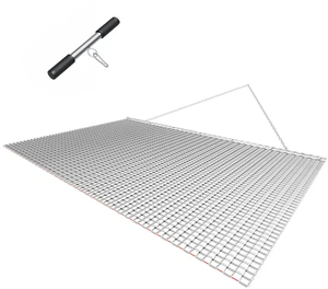 VEVOR Drag Harrow, 6.6 x 4 ft, High-Efficiency Chain Harrow Rake, ATVs UTVs Tractors Attachments, Durable Galvanized Steel Mesh Drag Mat with Towing Chain, for Gravel Driveway Ruts Farm Field Leveling VEVOR Drag Harrow, 6.6 x 4 ft, High-Efficiency Chain Harrow Rake, ATVs UTVs Tractors Attachments, Durable Galvanized Steel Mesh Drag Mat with Towing Chain, for Gravel Driveway Ruts Farm Field Leveling