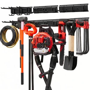 VEVOR Garage Tool Organizer 49.5 Inch 600 lbs Wall Mount Garden Tool Rack, Heavy Duty Garage Hanging Storage Rack Organization with 3 Rails and 9 Adjustable Hooks, for Yard Tools, Shovel, Rake, Shed VEVOR Garage Tool Organizer 49.5 Inch 600 lbs Wall Mount Garden Tool Rack, Heavy Duty Garage Hanging Storage Rack Organization with 3 Rails and 9 Adjustable Hooks, for Yard Tools, Shovel, Rake, Shed