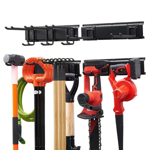 VEVOR Garage Tool Organizer 33 Inch 400 lbs Wall Mount Garden Tool Rack, Heavy Duty Garage Hanging Storage Rack Organization with 2 Rails and 5 Adjustable Hooks, for Yard Tools, Shovel, Rake, Shed VEVOR Garage Tool Organizer 33 Inch 400 lbs Wall Mount Garden Tool Rack, Heavy Duty Garage Hanging Storage Rack Organization with 2 Rails and 5 Adjustable Hooks, for Yard Tools, Shovel, Rake, Shed