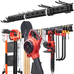 VEVOR Garage Tool Organizer 49.5 Inch 600 lbs Wall Mount Garden Tool Rack, Heavy Duty Garage Hanging Storage Rack Organization with 3 Rails and 12 Adjustable Hooks, for Yard Tools, Shovel, Rake, Shed VEVOR Garage Tool Organizer 49.5 Inch 600 lbs Wall Mount Garden Tool Rack, Heavy Duty Garage Hanging Storage Rack Organization with 3 Rails and 12 Adjustable Hooks, for Yard Tools, Shovel, Rake, Shed