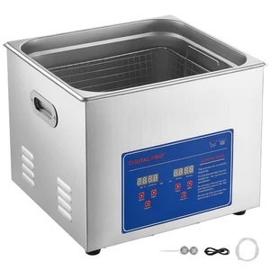 VEVOR Ultrasonic Cleaner 15L-Class Capacity Ultrasonic Parts Cleaner 40kHz, Digital Time and Temp Control, Stainless Steel Ultra Sonic Cleaning Machine with Cleaning Baskets, for Auto Parts, Glasses VEVOR Ultrasonic Cleaner 15L-Class Capacity Ultrasonic Parts Cleaner 40kHz, Digital Time and Temp Control, Stainless Steel Ultra Sonic Cleaning Machine with Cleaning Baskets, for Auto Parts, Glasses