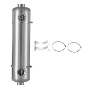 VEVOR Pool Heat Exchanger, 210K BTU Swimming Pool Heater Exchanger, 316L Stainless Steel Construction, High Efficiency Water to Water Transfer Heating System for Spa, Hot Tub, Indoor/Outdoor, Silver VEVOR Pool Heat Exchanger, 210K BTU Swimming Pool Heater Exchanger, 316L Stainless Steel Construction, High Efficiency Water to Water Transfer Heating System for Spa, Hot Tub, Indoor/Outdoor, Silver