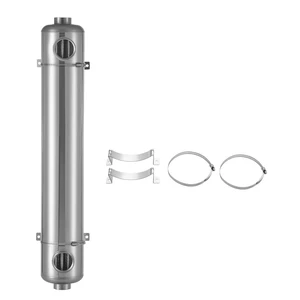 VEVOR Pool Heat Exchanger, 360K BTU Swimming Pool Heater Exchanger, 316L Stainless Steel Construction, High Efficiency Water to Water Transfer Heating System for Spa, Hot Tub, Indoor/Outdoor, Silver VEVOR Pool Heat Exchanger, 360K BTU Swimming Pool Heater Exchanger, 316L Stainless Steel Construction, High Efficiency Water to Water Transfer Heating System for Spa, Hot Tub, Indoor/Outdoor, Silver