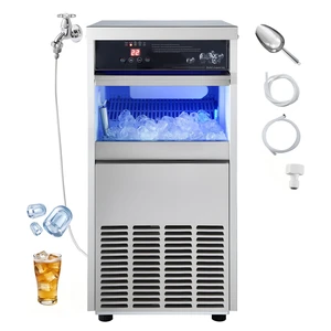 VEVOR Commercial Ice Maker Machine, 100 lbs/24h with 30-35 lbs Storage, Built-in/Freestanding/Under Counter, Stainless Steel Ice Maker with LED Display & Self-Cleaning, for Home Bar Restaurant VEVOR Commercial Ice Maker Machine, 100 lbs/24h with 30-35 lbs Storage, Built-in/Freestanding/Under Counter, Stainless Steel Ice Maker with LED Display & Self-Cleaning, for Home Bar Restaurant