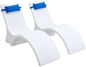 VEVOR Pool Lounge Chairs, Set of 2 Chaise Lounger with Headrest, Water Weighted In-Pool Lounger Chairs for up to 15" Water Depths, Anti-Floating Patio Furniture for Sun Shelf & Tanning Ledge, 440LBS VEVOR Pool Lounge Chairs, Set of 2 Chaise Lounger with Headrest, Water Weighted In-Pool Lounger Chairs for up to 15" Water Depths, Anti-Floating Patio Furniture for Sun Shelf & Tanning Ledge, 440LBS