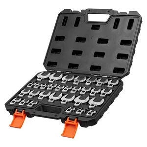 VEVOR Crowfoot Wrench Set, 3/8" Drive, 30-Piece Metric and SAE Size Crows Foot Wrenches, Cr-Mo Alloy Steel, with Storage Case, Dual Size Markings on Tools and Case, for Auto Maintenance or Repairs VEVOR Crowfoot Wrench Set, 3/8" Drive, 30-Piece Metric and SAE Size Crows Foot Wrenches, Cr-Mo Alloy Steel, with Storage Case, Dual Size Markings on Tools and Case, for Auto Maintenance or Repairs