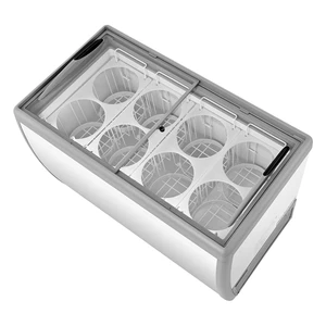 VEVOR Commercial Ice Cream Display Case, 13.1 Cu.ft Chest Freezer, Restaurant Gelato Dipping Cabinet Top Deep Freezer with Locking Casters, Sliding Glass Door, LED Lighting, Hold 8 Ice Cream Tubs VEVOR Commercial Ice Cream Display Case, 13.1 Cu.ft Chest Freezer, Restaurant Gelato Dipping Cabinet Top Deep Freezer with Locking Casters, Sliding Glass Door, LED Lighting, Hold 8 Ice Cream Tubs