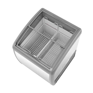 VEVOR Commercial Ice Cream Display Case, 5.4 Cu.ft Chest Freezer, -19 to 3 Temp Adjustable Mobile Top Deep Freezer with 2 Wire Baskets, 2 Sliding Glass Doors, Locking Casters & LED Strip Lighting VEVOR Commercial Ice Cream Display Case, 5.4 Cu.ft Chest Freezer, -19 to 3 Temp Adjustable Mobile Top Deep Freezer with 2 Wire Baskets, 2 Sliding Glass Doors, Locking Casters & LED Strip Lighting