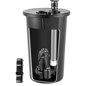 VEVOR Sewage Grinder System, 1 HP, 5100 GPH Cast Iron Sewage Pump with Basin, Grinding Blade, 120V Automatic Outdoor Water/Seepage Collection and Removal System with Float Switch, 2" Discharge, Black VEVOR Sewage Grinder System, 1 HP, 5100 GPH Cast Iron Sewage Pump with Basin, Grinding Blade, 120V Automatic Outdoor Water/Seepage Collection and Removal System with Float Switch, 2" Discharge, Black