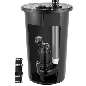 VEVOR Sewage Pump System, 1/2 HP, 4800 GPH Cast Iron Sewage Pump with Basin Kit, 120 Volt Automatic Outdoor Water/Seepage Collection and Removal System with Vertical Float Switch, 2" Discharge, Black VEVOR Sewage Pump System, 1/2 HP, 4800 GPH Cast Iron Sewage Pump with Basin Kit, 120 Volt Automatic Outdoor Water/Seepage Collection and Removal System with Vertical Float Switch, 2" Discharge, Black
