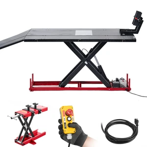 VEVOR Motorcycle Lift Table, 1500 lbs Capacity, Electric Hydraulic Pump with Scissor Lift Jack, Wheel Chock, 9.05"-41.73" Height, 78.3" x 50.4" Extra-Wide Heavy Duty Repair Stand for ATV, Dirt Bike VEVOR Motorcycle Lift Table, 1500 lbs Capacity, Electric Hydraulic Pump with Scissor Lift Jack, Wheel Chock, 9.05"-41.73" Height, 78.3" x 50.4" Extra-Wide Heavy Duty Repair Stand for ATV, Dirt Bike