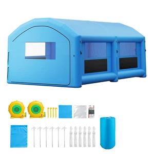 VEVOR Inflatable Paint Booth, 26 x 15 x 10 ft, Portable Spray Booth with 750W+950W Blowers and Large Filter Cotton, Arched Roof Blow Up Painting Tent for Full-Size Pickup Truck, Small Speedboat, Blue VEVOR Inflatable Paint Booth, 26 x 15 x 10 ft, Portable Spray Booth with 750W+950W Blowers and Large Filter Cotton, Arched Roof Blow Up Painting Tent for Full-Size Pickup Truck, Small Speedboat, Blue