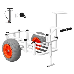 VEVOR Beach Fishing Cart, 350 lbs Load Capacity, Fishing Cart Wagon with Heavy-Duty Aluminum Alloy Frame, 16.5 in All-Terrain PU Balloon Tires, 8 Rod Holders, for Outdoor Activities Camping Picnic VEVOR Beach Fishing Cart, 350 lbs Load Capacity, Fishing Cart Wagon with Heavy-Duty Aluminum Alloy Frame, 16.5 in All-Terrain PU Balloon Tires, 8 Rod Holders, for Outdoor Activities Camping Picnic