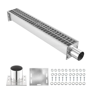 VEVOR Trench Drain, 43.3 x 5.8 x 5.5 in, Linear Drainage Channel with Carbon Steel Grate, 304 Stainless Steel Channel Drain, Premium Outdoor Drainage System for Driveway, Patio, Pool, Garden, Silver VEVOR Trench Drain, 43.3 x 5.8 x 5.5 in, Linear Drainage Channel with Carbon Steel Grate, 304 Stainless Steel Channel Drain, Premium Outdoor Drainage System for Driveway, Patio, Pool, Garden, Silver