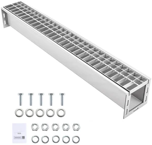 VEVOR Trench Drain, 39.3 x 5.8 x 5.5 in, Linear Drainage Channel with Galvanized Steel Grate, 304 Stainless Steel Channel Drain, Outdoor Drainage System for Driveway, Patio, Pool, Garden, Silver VEVOR Trench Drain, 39.3 x 5.8 x 5.5 in, Linear Drainage Channel with Galvanized Steel Grate, 304 Stainless Steel Channel Drain, Outdoor Drainage System for Driveway, Patio, Pool, Garden, Silver