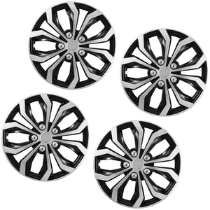 VEVOR Hubcaps Wheel Covers, 15 Inch Set of 4 Wheel Rim Cover Hubcaps OEM Replacement, R15 Size Snap On Car Hub Caps, Universal 10-Spoke ABS Tire Rim Caps for Hyundai Chevrolet Ford Honda, Silver/Black VEVOR Hubcaps Wheel Covers, 15 Inch Set of 4 Wheel Rim Cover Hubcaps OEM Replacement, R15 Size Snap On Car Hub Caps, Universal 10-Spoke ABS Tire Rim Caps for Hyundai Chevrolet Ford Honda, Silver/Black