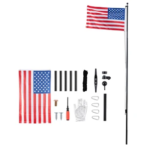VEVOR Flag Pole, 20ft Heavy Duty Sectional Flagpole Kit for Outside House In Ground, Extra Thick Outdoor Aluminum Flagpole Kit with 3x5 American Flag for Yard, Residential or Commercial Use, Black VEVOR Flag Pole, 20ft Heavy Duty Sectional Flagpole Kit for Outside House In Ground, Extra Thick Outdoor Aluminum Flagpole Kit with 3x5 American Flag for Yard, Residential or Commercial Use, Black