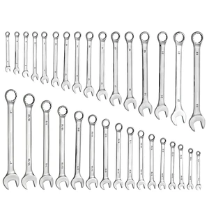 VEVOR Combination Wrench Set, 32-Piece SAE and Metric, 12-Point Box End and 15° Angled Open End Combination Wrenches with Roll Up Pouch, Carbon Steel, for General Household and Automotive Repairs VEVOR Combination Wrench Set, 32-Piece SAE and Metric, 12-Point Box End and 15° Angled Open End Combination Wrenches with Roll Up Pouch, Carbon Steel, for General Household and Automotive Repairs