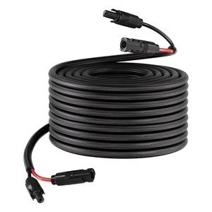 VEVOR 100FT Solar Panel Extension Cable, 10 AWG, Solar Panel Wire with Flame Retardant Protective Sleeving, Female and Male Connectors, IP67 Waterproof PV Wire, for Outdoor Automotive RV, Black & Red VEVOR 100FT Solar Panel Extension Cable, 10 AWG, Solar Panel Wire with Flame Retardant Protective Sleeving, Female and Male Connectors, IP67 Waterproof PV Wire, for Outdoor Automotive RV, Black & Red