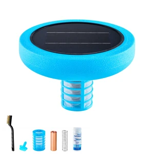 VEVOR Solar Pool Ionizer, Round Copper Pool Ionizer Up to 35000 Gal, Floating Automatic Water Cleaner and Purifier, Chlorine Free Water, with Copper Anode, Spring, Brush and Filter for Pools & Spas VEVOR Solar Pool Ionizer, Round Copper Pool Ionizer Up to 35000 Gal, Floating Automatic Water Cleaner and Purifier, Chlorine Free Water, with Copper Anode, Spring, Brush and Filter for Pools & Spas