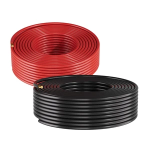 VEVOR Solar Panel Wire, 50 ft Black + 50 ft Red Kit, 10 AWG (6 mm²) Solar Panel Extension Cable, PV Tinned Copper Wire, for Outdoor Home Off-Grid Photovoltaic Systems Automotive RV Boat Marine, IP67 VEVOR Solar Panel Wire, 50 ft Black + 50 ft Red Kit, 10 AWG (6 mm²) Solar Panel Extension Cable, PV Tinned Copper Wire, for Outdoor Home Off-Grid Photovoltaic Systems Automotive RV Boat Marine, IP67